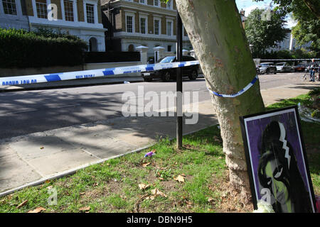 Atmosfera Amy Winehouse's house il giorno dopo la sua morte Londra Inghilterra - 24.07.11 , Foto Stock