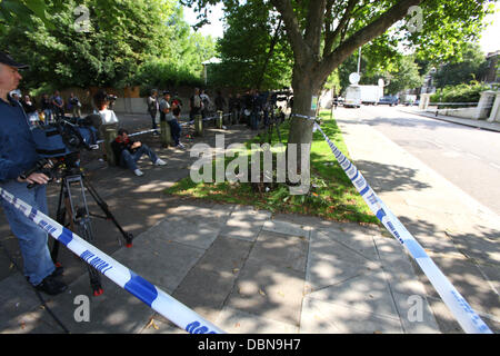 Atmosfera Amy Winehouse's house il giorno dopo la sua morte Londra Inghilterra - 24.07.11 , Foto Stock