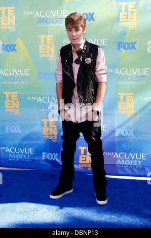 Justin Bieber 2011 Teen Choice Awards tenutosi al Gibson Anfiteatro - Arrivi CITTÀ UNIVERSALE, California - 07.08.11 Foto Stock