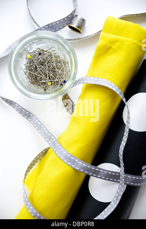 Materiali di cucitura e tessuto, Monaco di Baviera, Germania Foto Stock