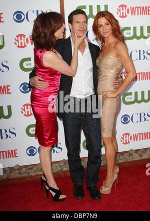 Marilu Hennerici, Dylan Walsh, Poppy Montgomery CBS,il CW e Showtime TCA partito svoltasi presso la pagoda di Beverly Hills, la California - 03.08.11 Foto Stock