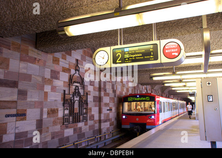 U-Bahn metropolitana, Norimberga, Baviera, Germania, Europa Foto Stock