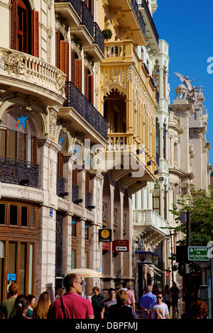 Per le strade delle città, Valencia, Spagna, Europa Foto Stock