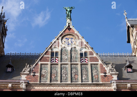 Il Museo Rijks museo Nazionale dettagli esterni in Olanda, Amsterdam, Paesi Bassi. Foto Stock