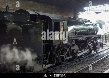 American locomotiva a vapore costruita da Baldwin a Filadelfia nel 1945 a Pickering NYMR stazione in agosto 2013 Foto Stock