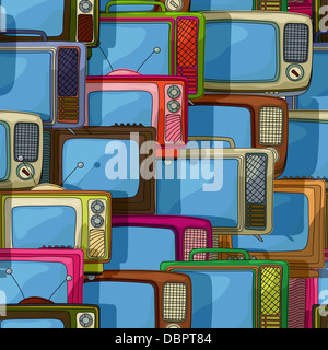 Seamless televisori, stile retrò pattern Foto Stock