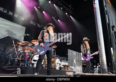 LINCOLN, CA - 17 agosto: ZZ Top esegue al Thunder Valley Casino Resort a Lincoln, Calif Agosto 17, 2012 Foto Stock