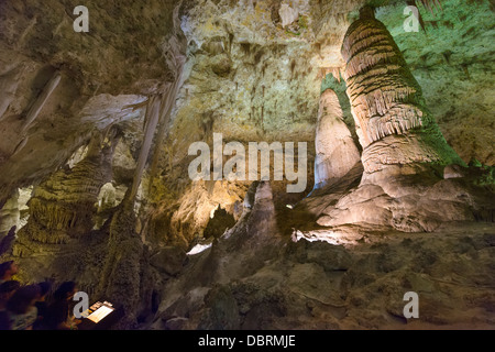 Sala dei Giganti, la grande sala in una caverna nel Parco nazionale di Carlsbad Cavern, Nuovo Messico, STATI UNITI D'AMERICA Foto Stock