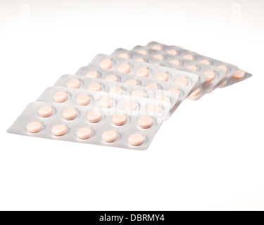 Compresse isolato su sfondo bianco Foto Stock