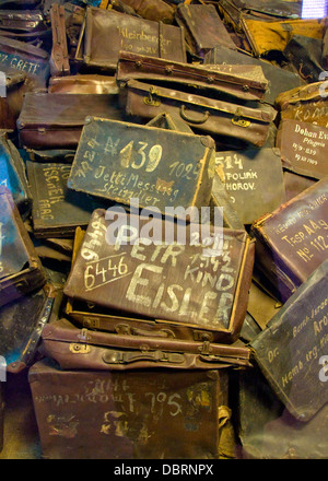 Bagagli, Auschwitz Birkenau Memorial, Oswiecim, Polonia Foto Stock