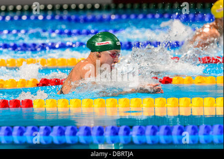 Barcellona, Spagna. 2 agosto 2013: Lituania la Ruta Meilutyte compete in donne 100m a rana al XV Campionati del Mondo di nuoto FINA a Barcellona. Foto Stock