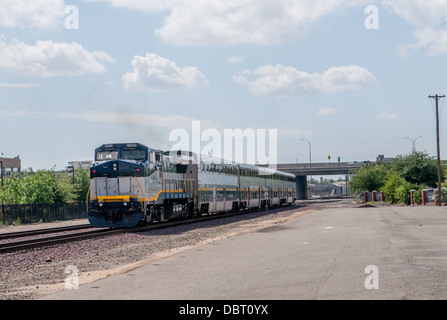 Passeggeri Amtrak a Fresno, Central Valley della California Foto Stock