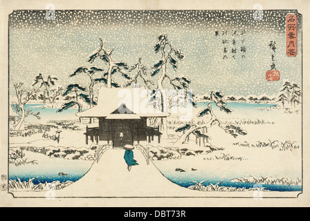 Inokashira stagno e Benzaiten Shrine in Snow M.71.100.21 Foto Stock