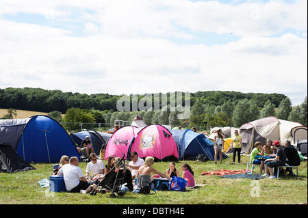 Hertfordshire, Regno Unito, 04/08/2013 : Standon Calling Festival. Atmosfera, il festival è impostato nel Hertfordshire campagna vicino a Ware. Foto di Julie Edwards Foto Stock