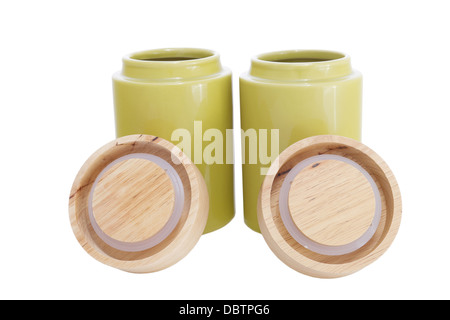 Banche immagini con coperchio per prodotti sfusi Foto Stock