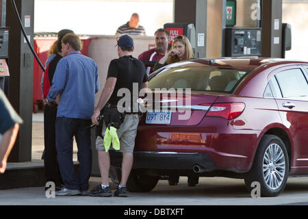 Amy Adams sul set del nuovo film di Superman "l'acciaio' Illinois - Agosto 2011 Foto Stock