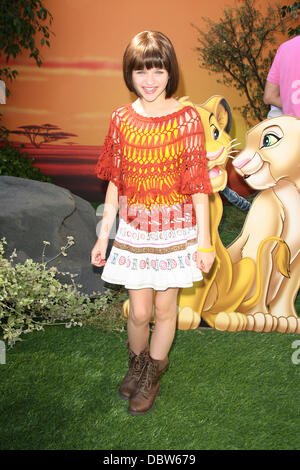 Joey King Premiere Mondiale della Disney, il 'The Lion King 3D' tenuto presso il El Capitan Theatre Hollywood, California - 27.08.11 Foto Stock