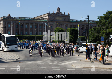 Cambio della guardia cerimonia. Royal Palace. Stoccolma.la Svezia. Foto Stock