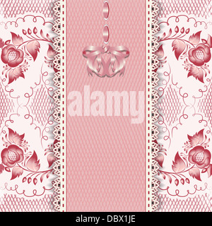 Vintage elegante biglietto di auguri in rosa. Foto Stock