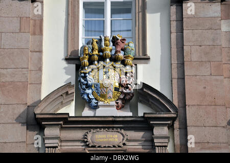 (dpa-file) - Un'immagine del file stampato datata 29 dicembre 2012 mostra un emblema del municipio di Heidelberg, Germania. Fotoarchiv für Zeitgeschichte/ Steinach / ATTENZIONE: Prima solo uso editoriale/ GESPERRT für BILDFUNK Foto Stock