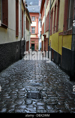 (File dpa) - Un'immagine del file di distribuzione datata 27 dicembre 2012 mostra una strada stretta a Heidelberg, Germania. Fotoarchiv für Zeitgeschichte/ Steinach / ATTENZIONE: Prima solo uso editoriale/ GESPERRT für BILDFUNK Foto Stock