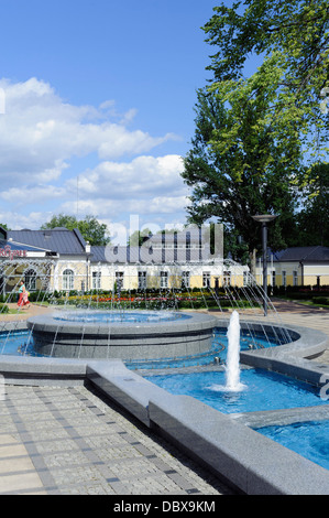 Fontana nei giardini del centro termale di Druskininkai, Lituania, Europa Foto Stock