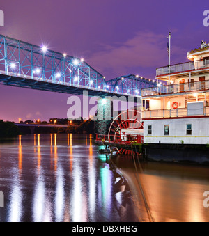 Showboat sul fiume Tennessee a Chattanooga, Tennessee. Foto Stock