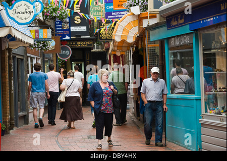 Gli amanti dello shopping ricerca negozi nelle corsie in Brighton East Sussex England Regno Unito Foto Stock