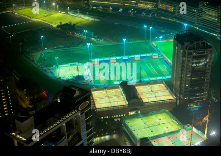 Vista aerea di stadi sportivi di Hong Kong Foto Stock