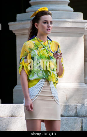 Leighton Meester sul set di "Gossip Girl' di New York City, Stati Uniti d'America - 14.09.11 Foto Stock