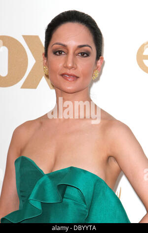 Archie Panjabi 63a Primetime Emmy Awards che si è tenuto presso il Nokia Theatre LA LIVE - Gli arrivi di Los Angeles, California - 18.09.11 Foto Stock