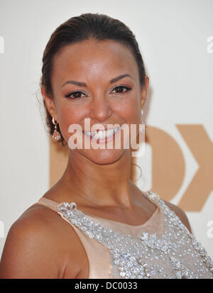 Eva LaRue 63a Primetime Emmy Awards, tenutasi presso il Nokia Theatre di Los Angeles LIVE - Arrivi. Los Angeles, California - 18.09.11 Foto Stock