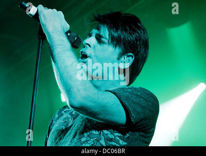 Gary Numan eseguendo la sua ultima notte di 'Dead figlio crescita' U.K. tour presso il Liverpool O2 Academy. Liverpool, in Inghilterra - 21.09.11 Foto Stock