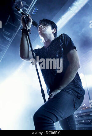 Gary Numan eseguendo la sua ultima notte di 'Dead figlio crescita' U.K. tour presso il Liverpool O2 Academy. Liverpool, in Inghilterra - 21.09.11 Foto Stock