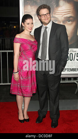 Lauren Miller e Seth Rogen 50/50 New York premiere - Arrivi New York City, Stati Uniti d'America - 26.09.11 Foto Stock