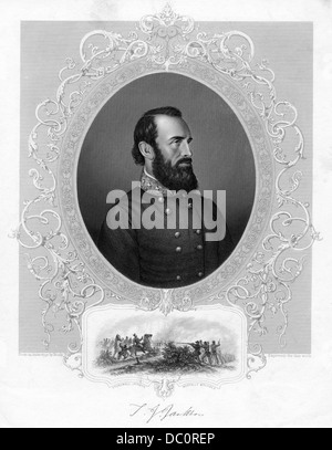 1800s 1860 THOMAS Stonewall Jackson generale confederato durante la guerra civile americana di feriti e morti a CHANCELLORSVILLE MAGGIO 1863 Foto Stock