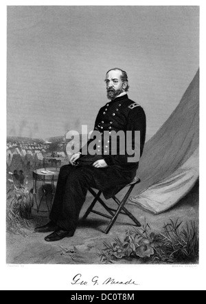 1800s 1860 RITRATTO DI GEORGE G MEADE GENERALE DELL ESERCITO DI UNIONE DEL POTOMAC SCONFITTO ROBERT E LEE DI GETTYSBURG Foto Stock