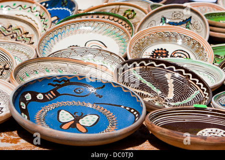 Piastre in ceramica tradizionale Foto Stock