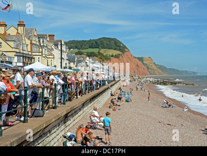 Sidmouth, Devon, spiaggia scena Foto Stock