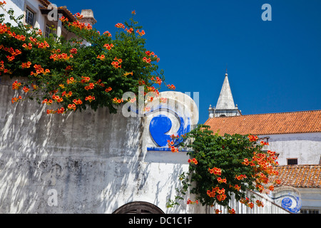 Europa, Portogallo, Leiria obidos. Obidos, uno dei più pittoreschi borghi medievali in Portogallo, a partire dal XII secolo. Foto Stock