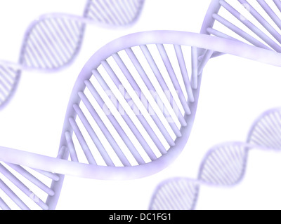 3D reso a doppia elica di DNA /. Foto Stock
