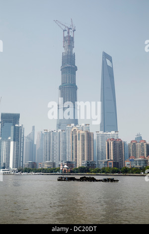 Shanghai Tower e Shanghai World Financial Center di Shanghai, Cina Foto Stock