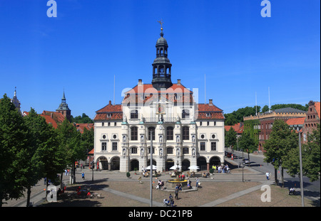 Municipio e Piazza del mercato, Lueneburg, Lüneburg, Bassa Sassonia, Germania, Europa Foto Stock