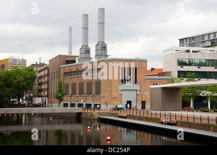 L'impianto di riscaldamento della stazione di potenza Delftsevaart Delft canal Rotterdam Paesi Bassi Foto Stock