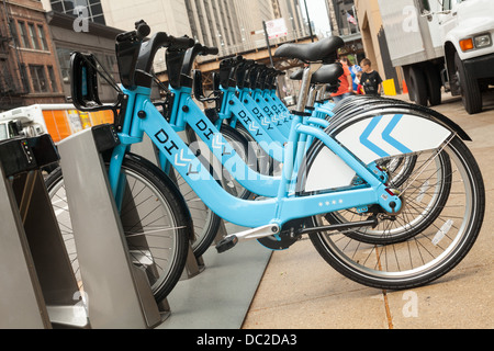 Divvy bike, Chicago è di nuovo bike sharing biciclette Foto Stock