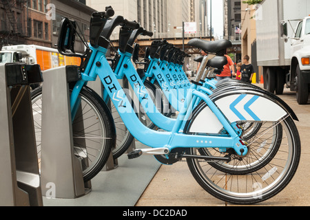 Divvy bike, Chicago è di nuovo bike sharing biciclette Foto Stock