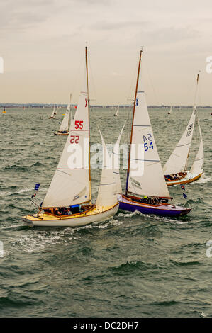 Cowes, Isle of Wight, Regno Unito.Mercoledì 7 Agosto, collisione,Aberdeen Asset Management Cowes Week. © Paul Chambers/Alamy News live Foto Stock