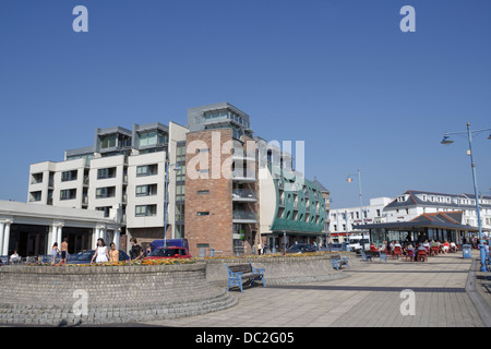 La passeggiata a Porthcawl Wales Coast UK, Welsh Coastal Resort Town fronte mare costa britannica Foto Stock