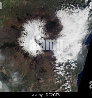 Immagine satellitare del vulcano attivo - Etna, Sicilia, Italia Foto Stock
