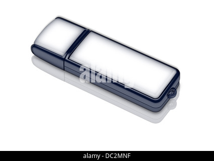 Illustrazione di USB memory card giacente sullo sfondo bianco Foto Stock